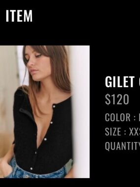 Sezane Gaspard Cardigan Noir. - Size XXS